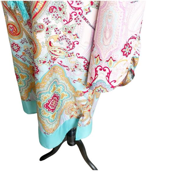 Soft Surroundings Bohemian Tunic Size Large Multi Pattern Colorful With Tassels - Picture 6 of 14